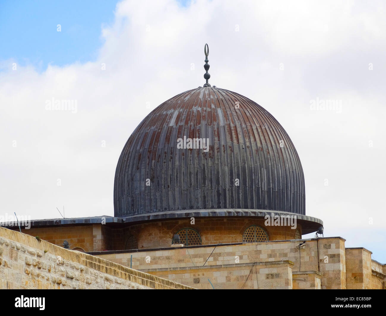 Die Al-Aqsa-Moschee; die drittheiligste Stätte des Islam; Das Hotel liegt in der Altstadt von Jerusalem. Stockfoto