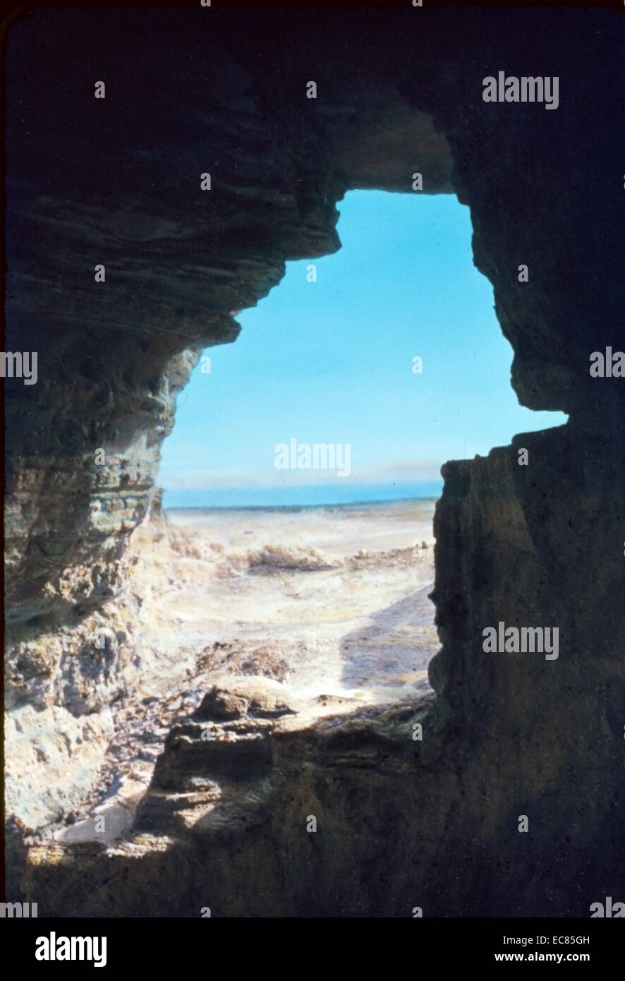 Farbfoto von Haifa, eine Stadt an den Hängen des Mount Carmel im Norden Israels. Vom 20. Jahrhundert Stockfoto