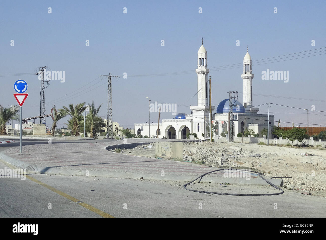 Moschee in der Stadt Jericho; Hotel liegt nahe dem Fluss Jordan im Westjordanland. Stockfoto