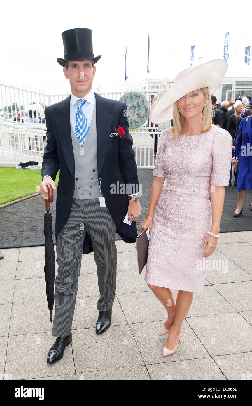 Investec Epsom Derby in Epsom Downs Racecourse Featuring statt: Prinz Pavlos von Griechenland, Prinzessin Marie-Chantal von Griechenland wo: Epsom, Vereinigtes Königreich: 7. Juni 2014 Stockfoto