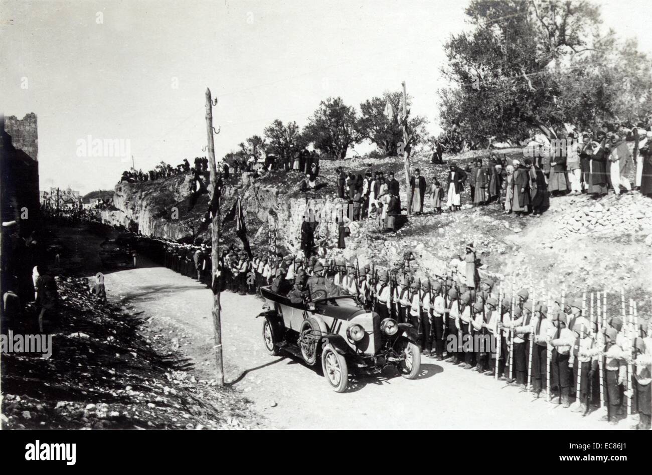 Türkische Militärbefehlshaber Bewertungen Truppen in Palästina 1916 Stockfoto