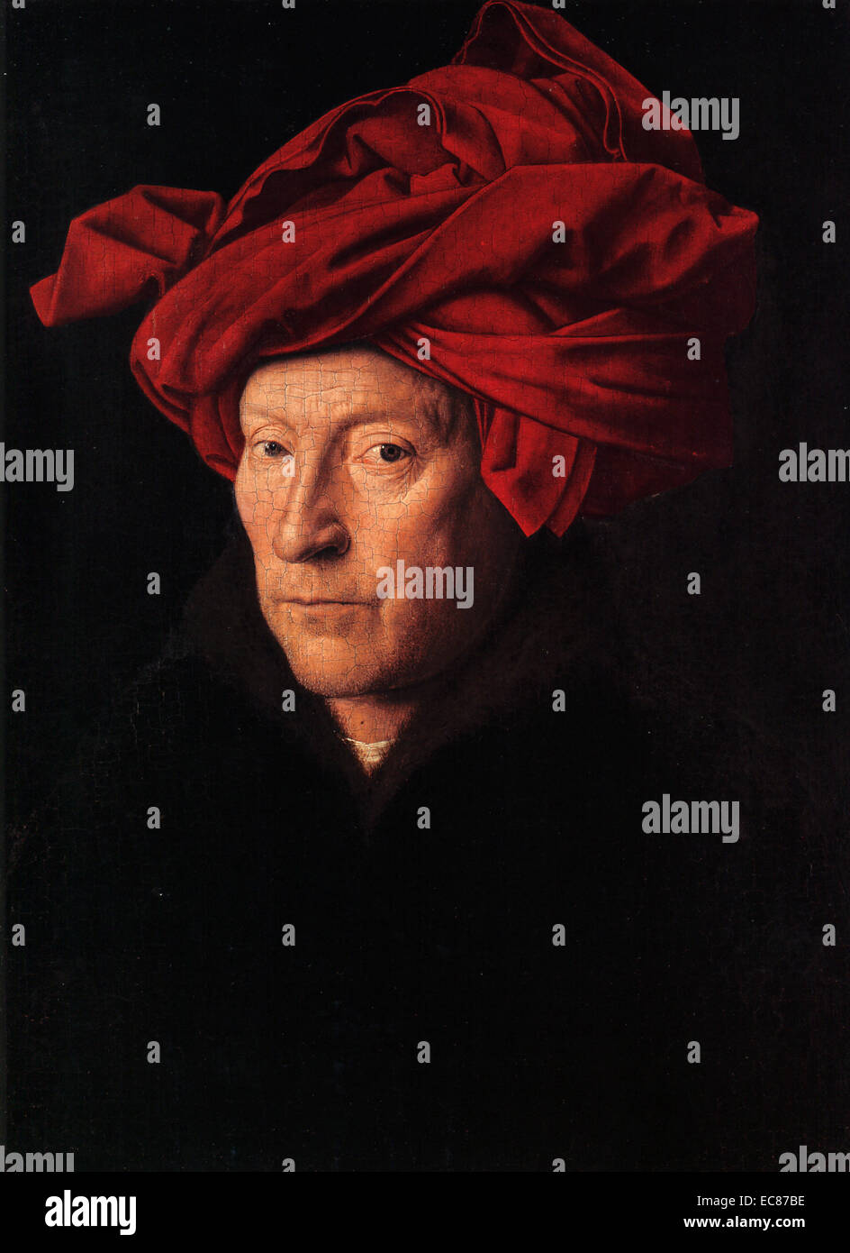 Porträt eines Mannes, bekannt als Porträt eines Mannes in einem Turban, Gemälde von den frühen niederländischen Meister Jan van Eyck. Vom 15. Jahrhundert Stockfoto