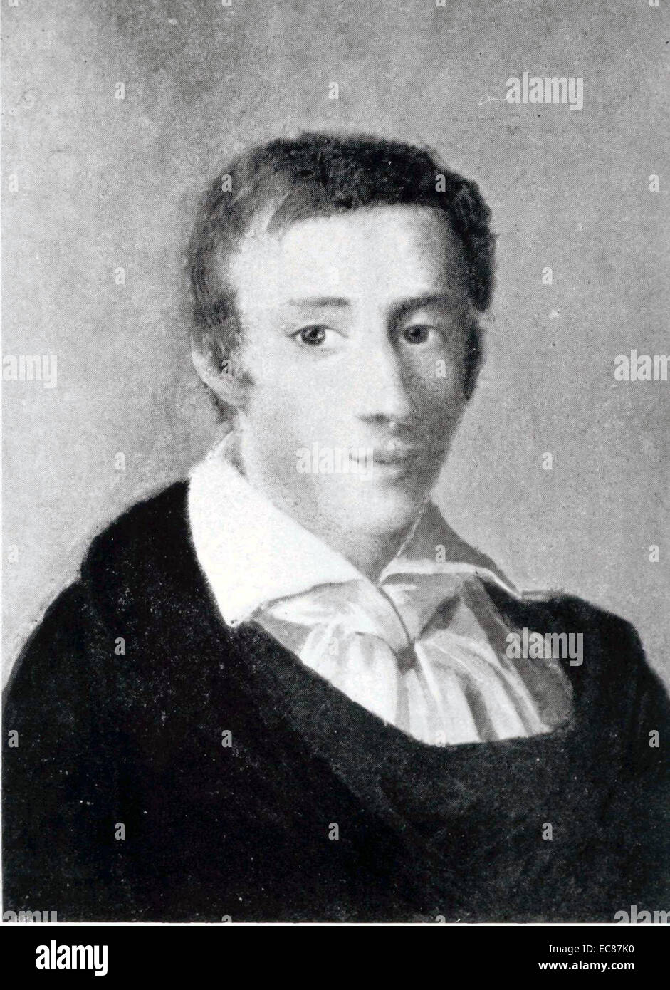 Portrait von Frédéric François Chopin (1810 - 1849) der polnische Komponist und virtuoser Pianist der romantischen Epoche, die in erster Linie für die solo piano schrieb. Vom 1822 Stockfoto