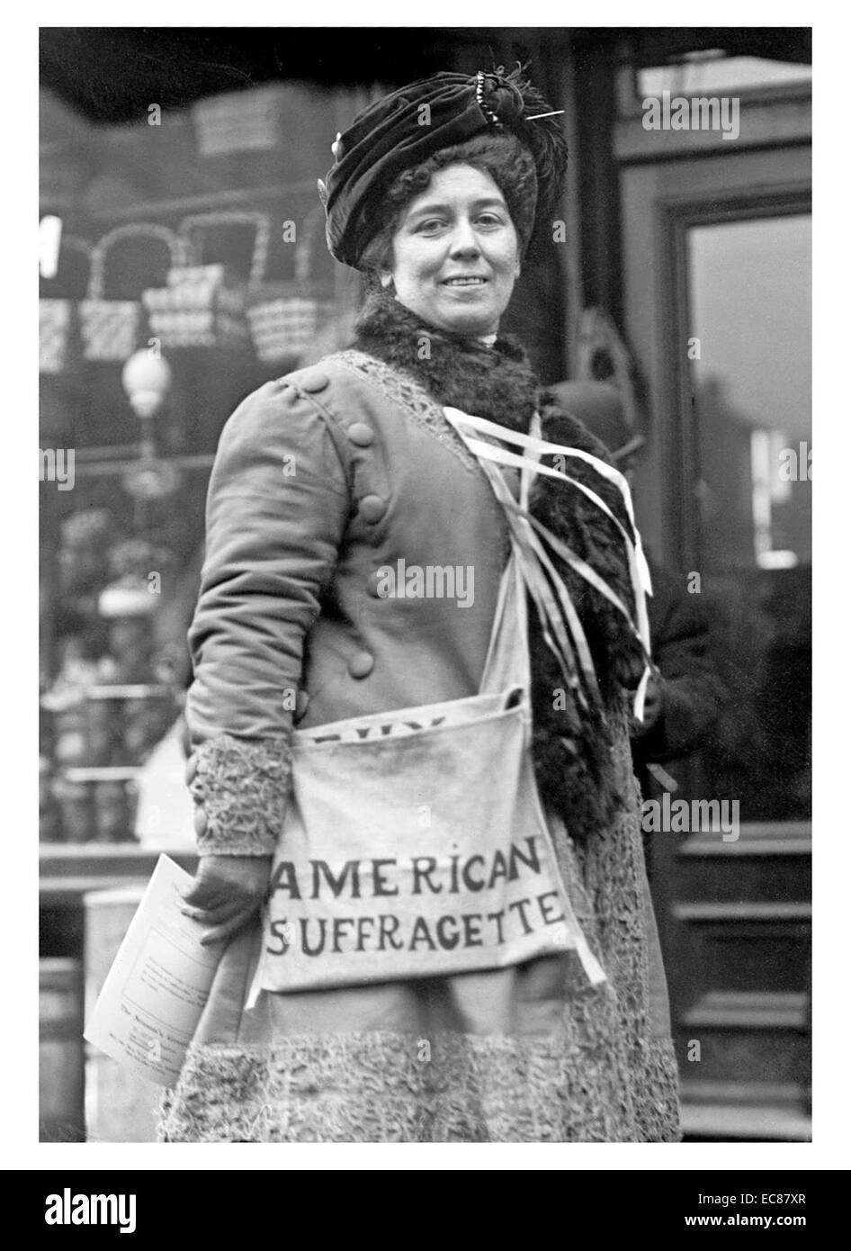 Foto von Frau H. Riordan, amerikanische Frauenrechtlerin, New York. Datiert 1910 Stockfoto