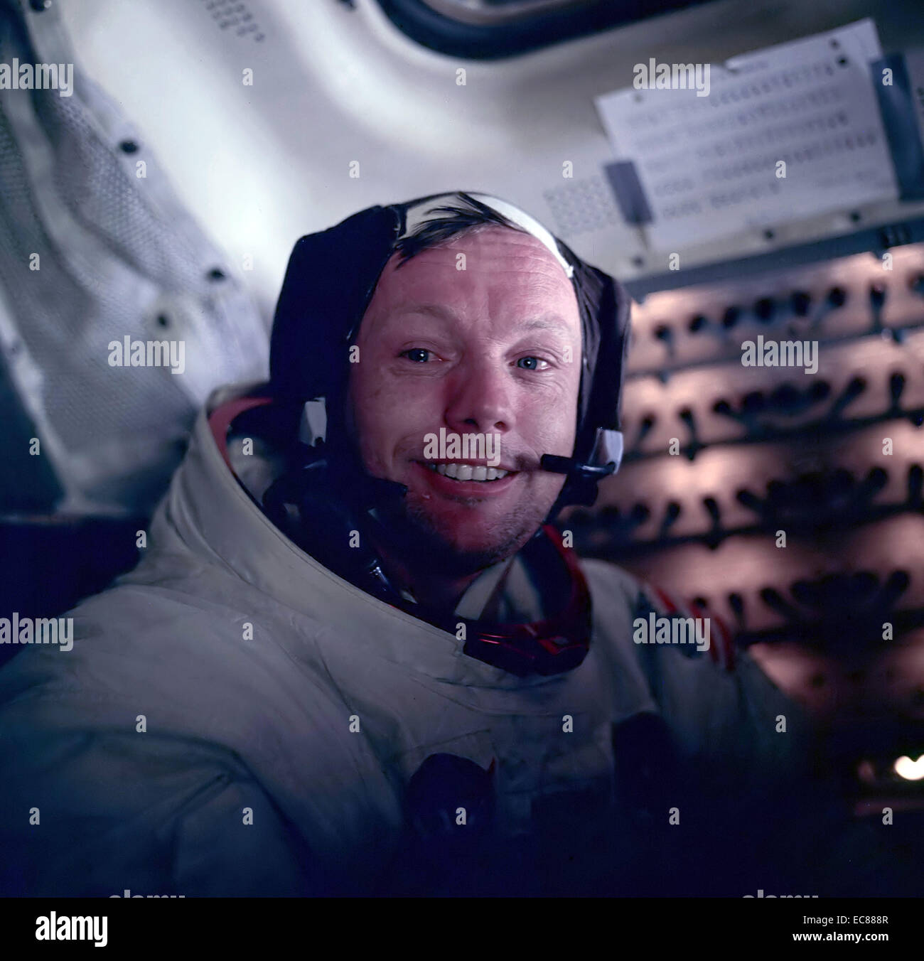 Foto der Astronaut Neil Armstrong während der Apollo-11-Weltraum-Mission. Datierte 1969 Stockfoto
