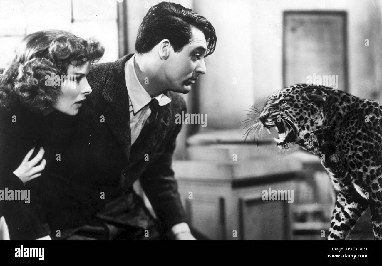 Noch aus dem Film 'Bringing up baby" eine amerikanische Komödie von Howard Hawks Regie, in den Hauptrollen Katharine Hepburn und Cary Grant. Vom 1938 Stockfoto