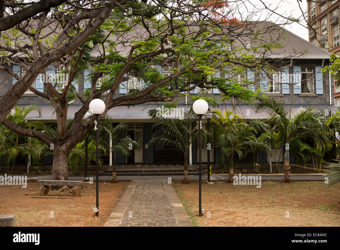 Mauritius, Port Louis, Dauphine Street, St Louis katholische Kathedrale, die Kirche Haus Stockfoto