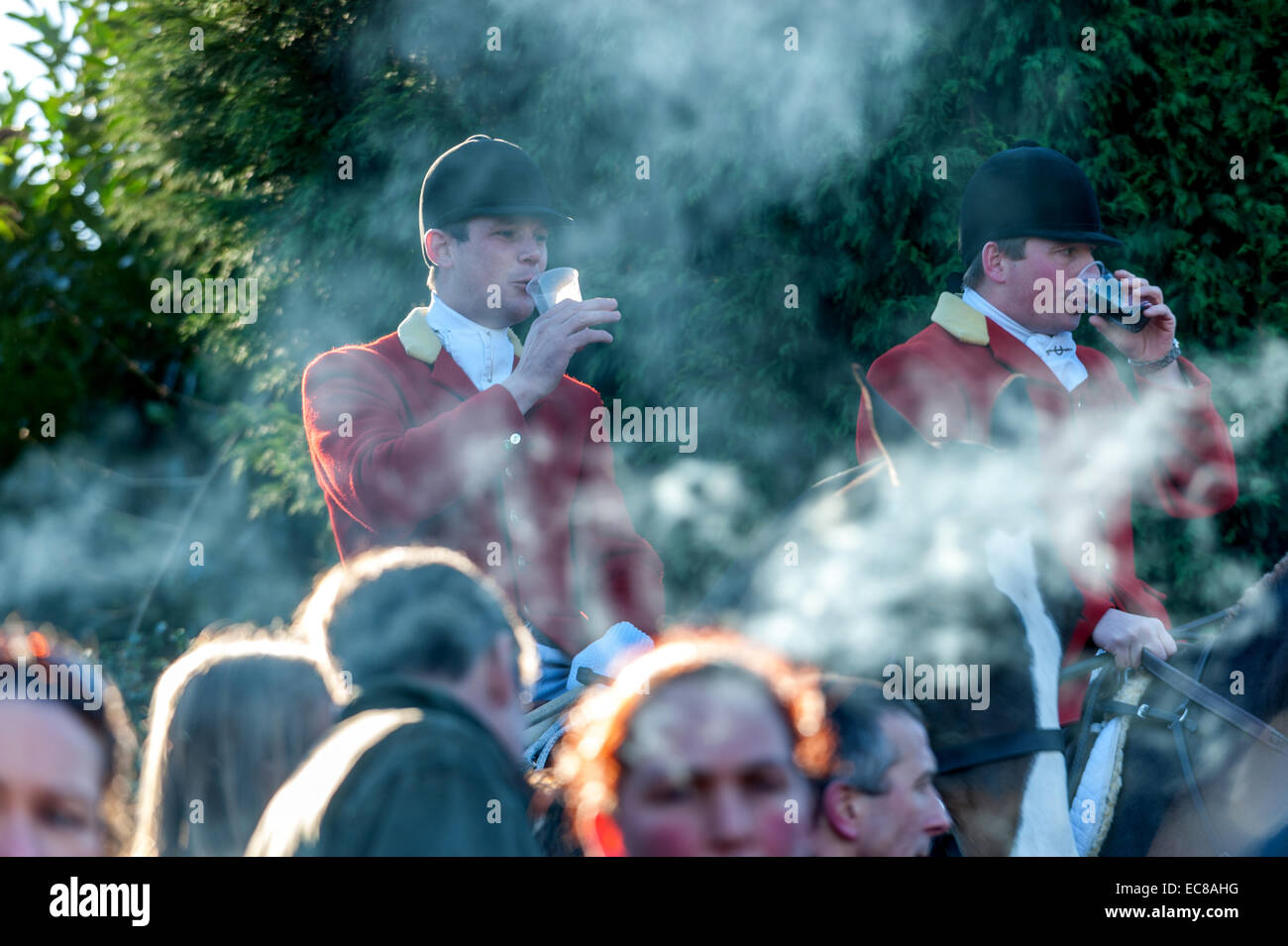 Eine Fuchsjagd in Surrey Landschaft. Stockfoto