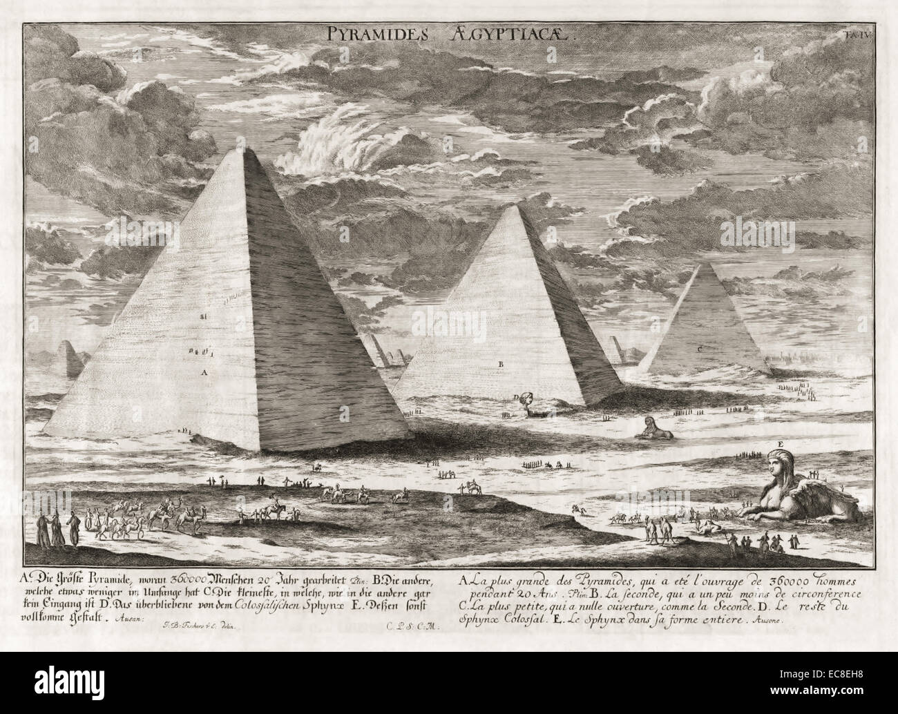 Pyramiden von Gizeh, eines der sieben Weltwunder der Antike. Siehe Beschreibung für mehr Informationen. Stockfoto