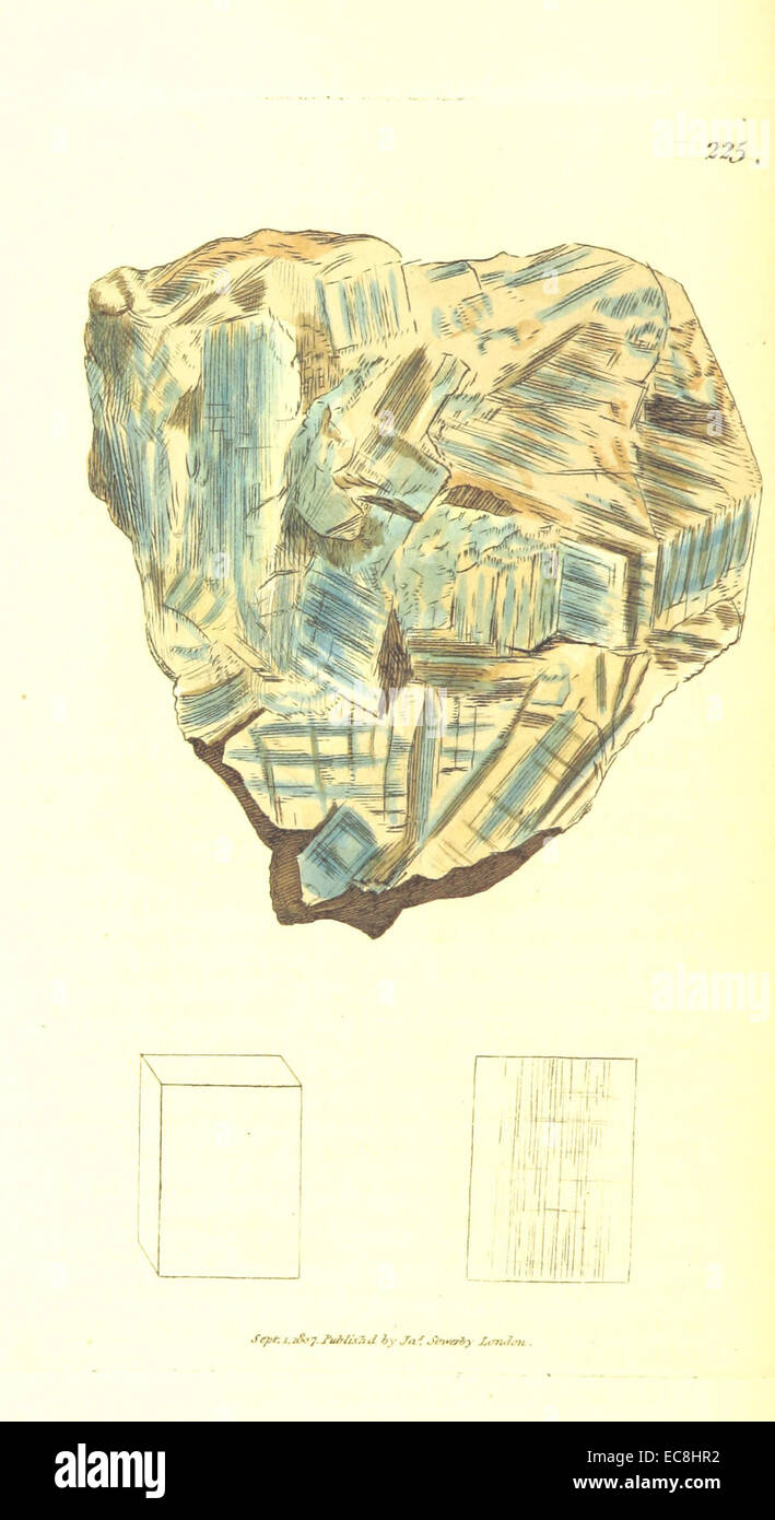Britische Mineralogie Vol. 3 (1809) p104 T225 ARGILLA cyanea Stockfoto