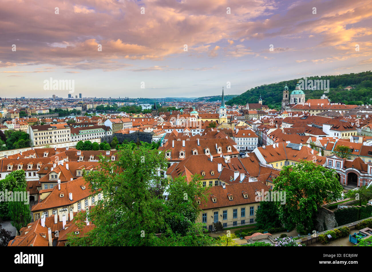 Panoramablick über Prag Tschechische Republik Stockfoto