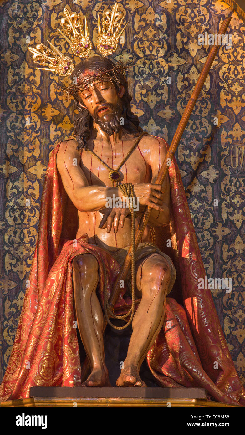 Sevilla, Spanien 29. Oktober 2014 Die Statue von Jesus in Verbindung