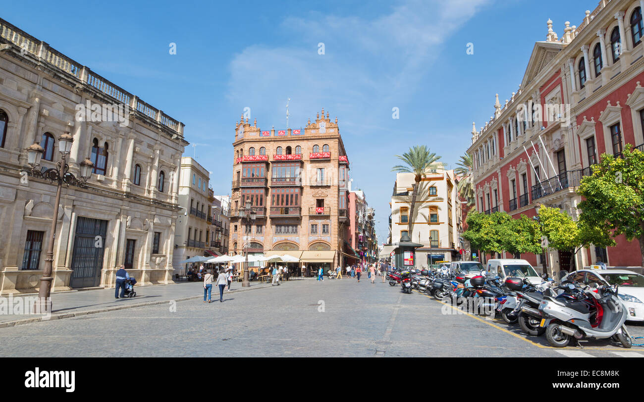 Sevilla, Spanien - 28. Oktober 2014: Saint Francis Square - Plaza San Francisco. Stockfoto