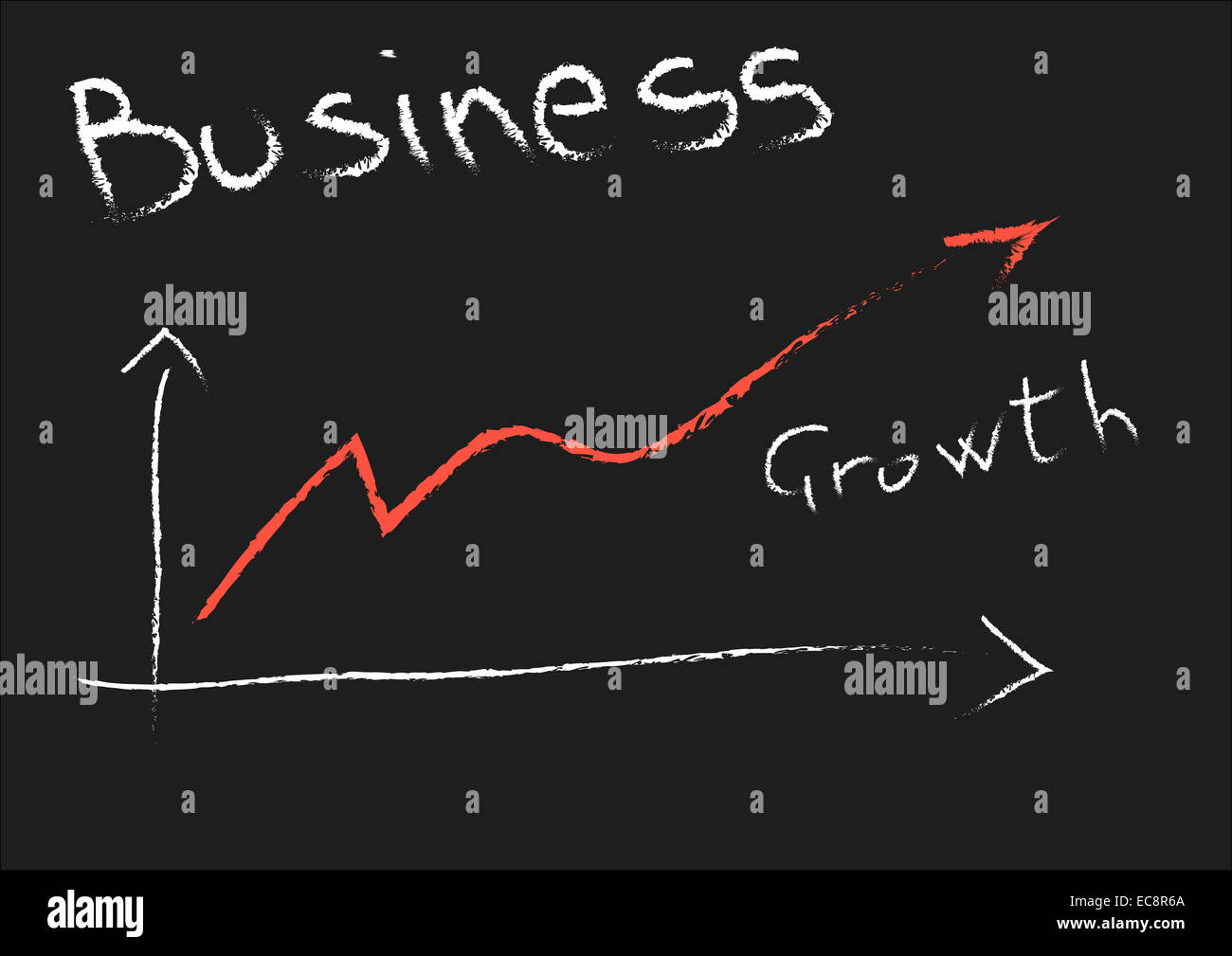 Tafel mit Hand gezeichneten Diagramm Wachstum Stockfoto