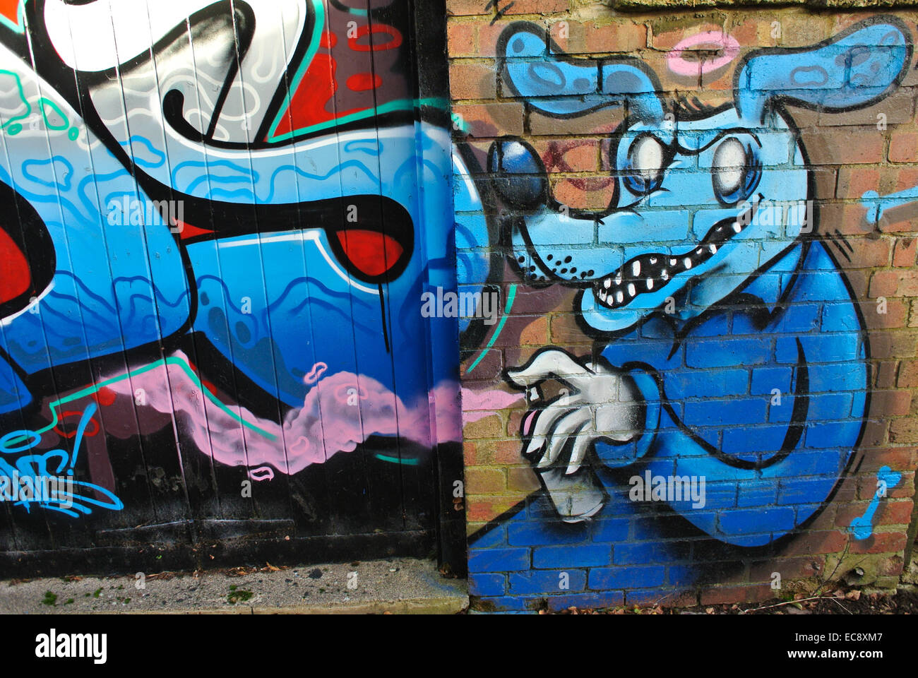 Cartoon-Graffiti Farbe Spritzen Stockfoto