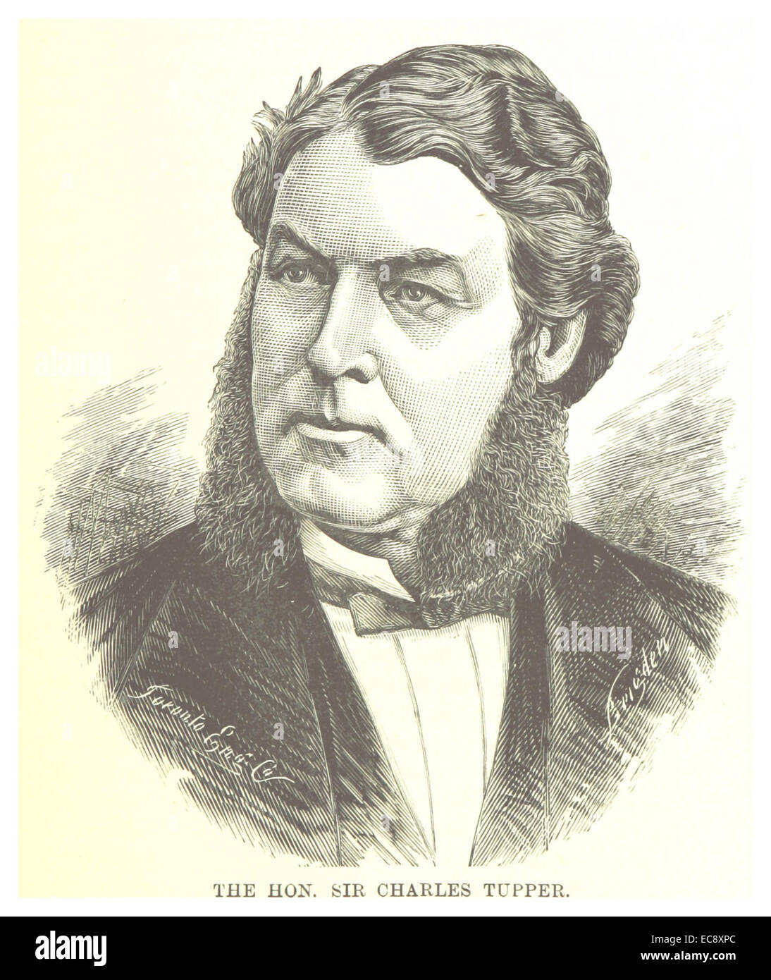 Dieses Porträt von Dent aus dem Jahr 1881 zeigt Sir Charles Tupper, eine bedeutende politische Persönlichkeit in der kanadischen Geschichte und einer der Väter der Konföderation. Stockfoto