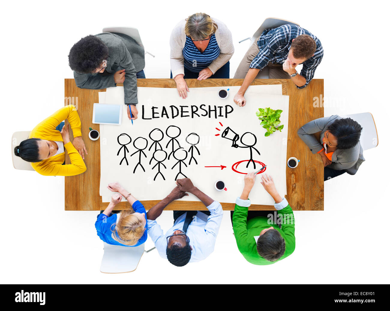 Menschen in einer Sitzung und Leadership-Konzept Stockfoto