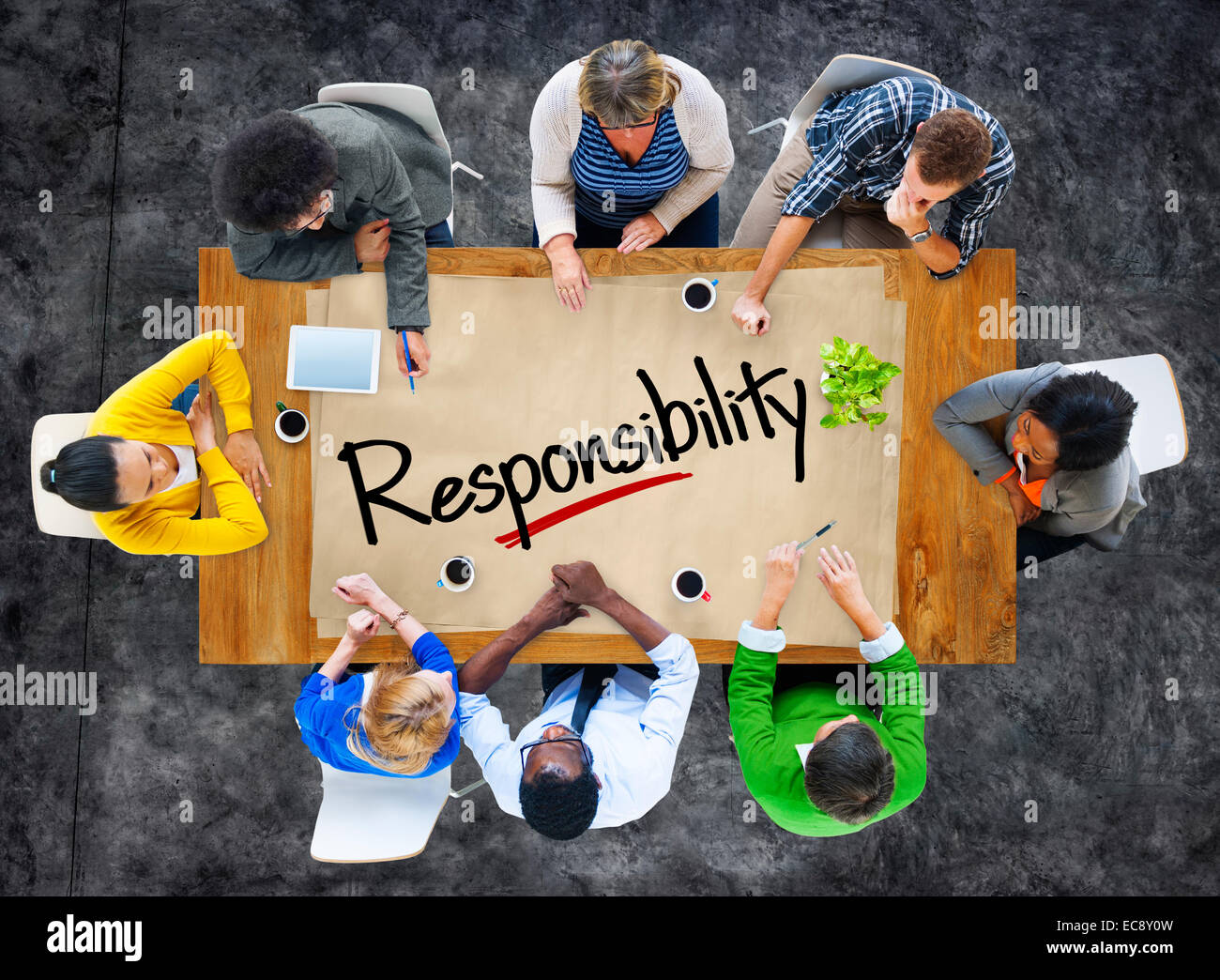 Menschen in einer Sitzung und Verantwortung-Konzept Stockfoto