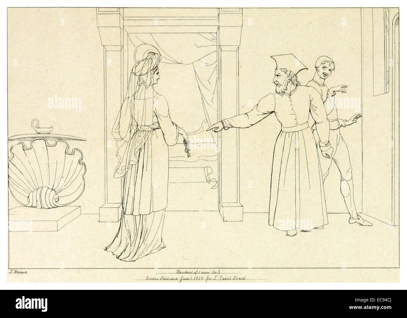 Diese Illustration aus Shakespeares „der Kaufmann von Venedig“ aus dem