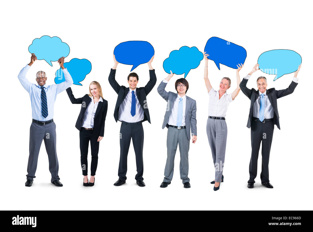 Geschäftsleute und leeren Sprechblasen Stockfoto Geschäftsleute und leeren Sprechblasen Stockfoto
