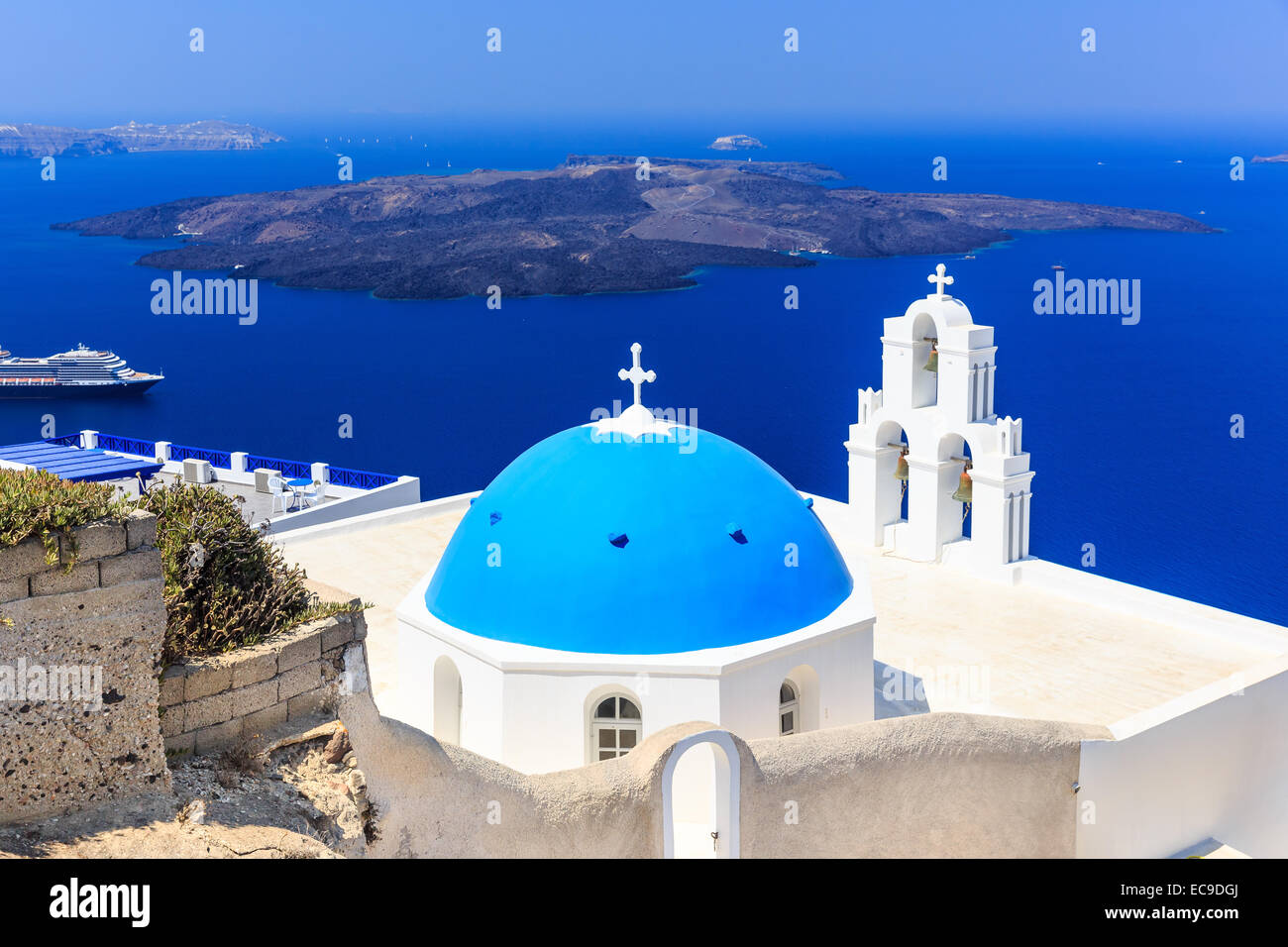 Firostefani. Santorin, Griechenland Stockfoto