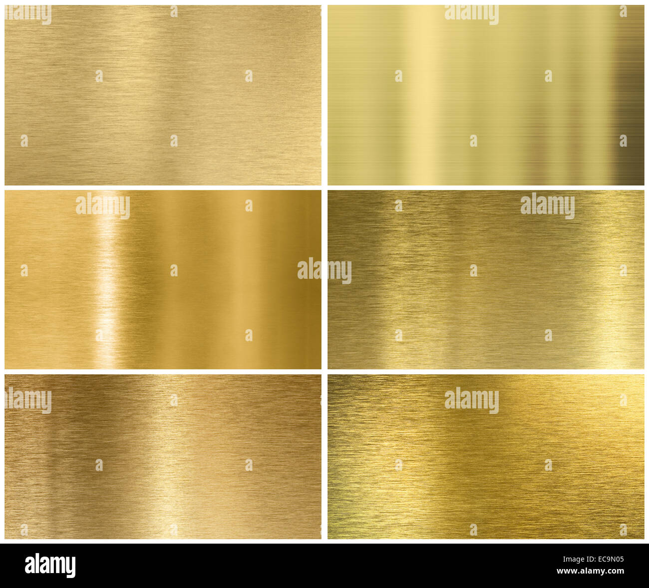 Golden oder Messing Metall Textur oder Hintergrund festlegen Stockfoto