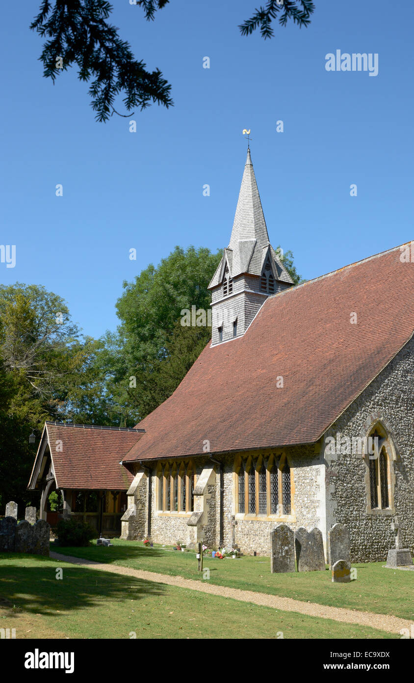 Kirche St. Peter und Heilig Kreuz in Wherwell. Hampshire. England Stockfoto