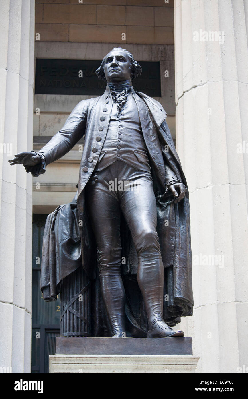 Denkmal für George Washington, Wall Street, New York, Usa, Amerika Stockfoto