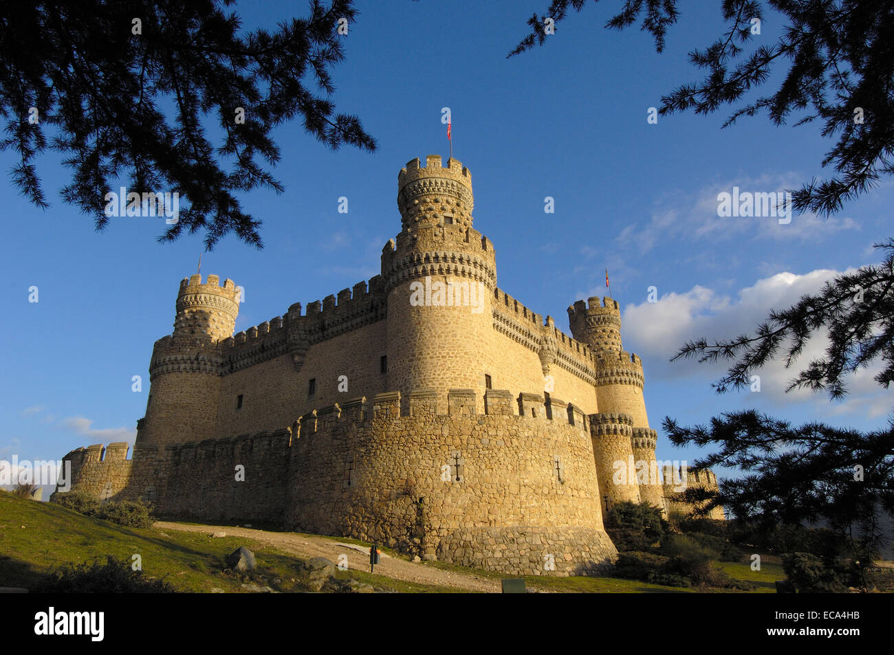 Burg Manzanares el Real, Madrid, Spanien, Europa Stockfoto