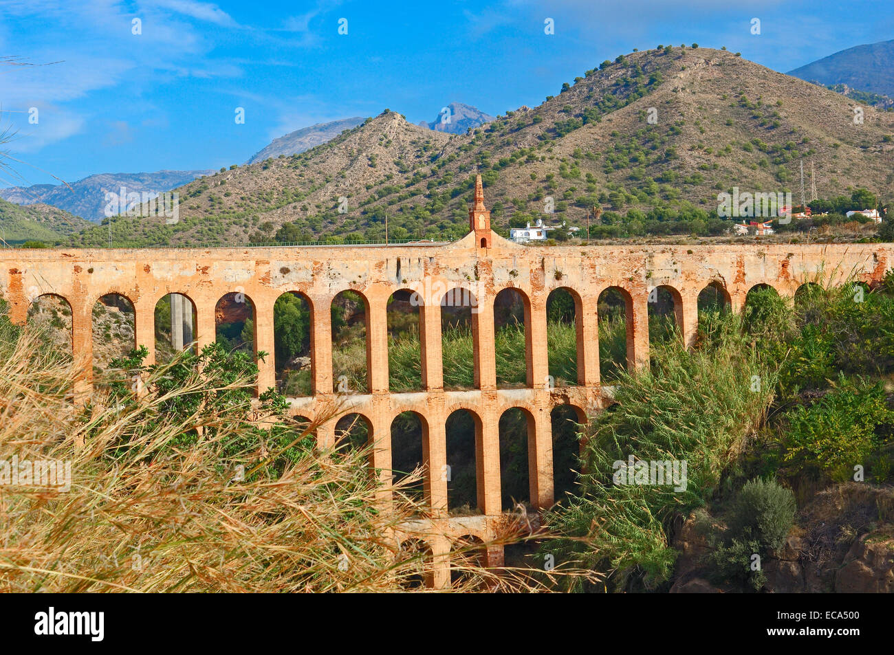 Puente de Las Aguilas, römische Aquädukt, Nerja, La Axarquia, Provinz Málaga, Andalusien, Spanien, Europa Stockfoto