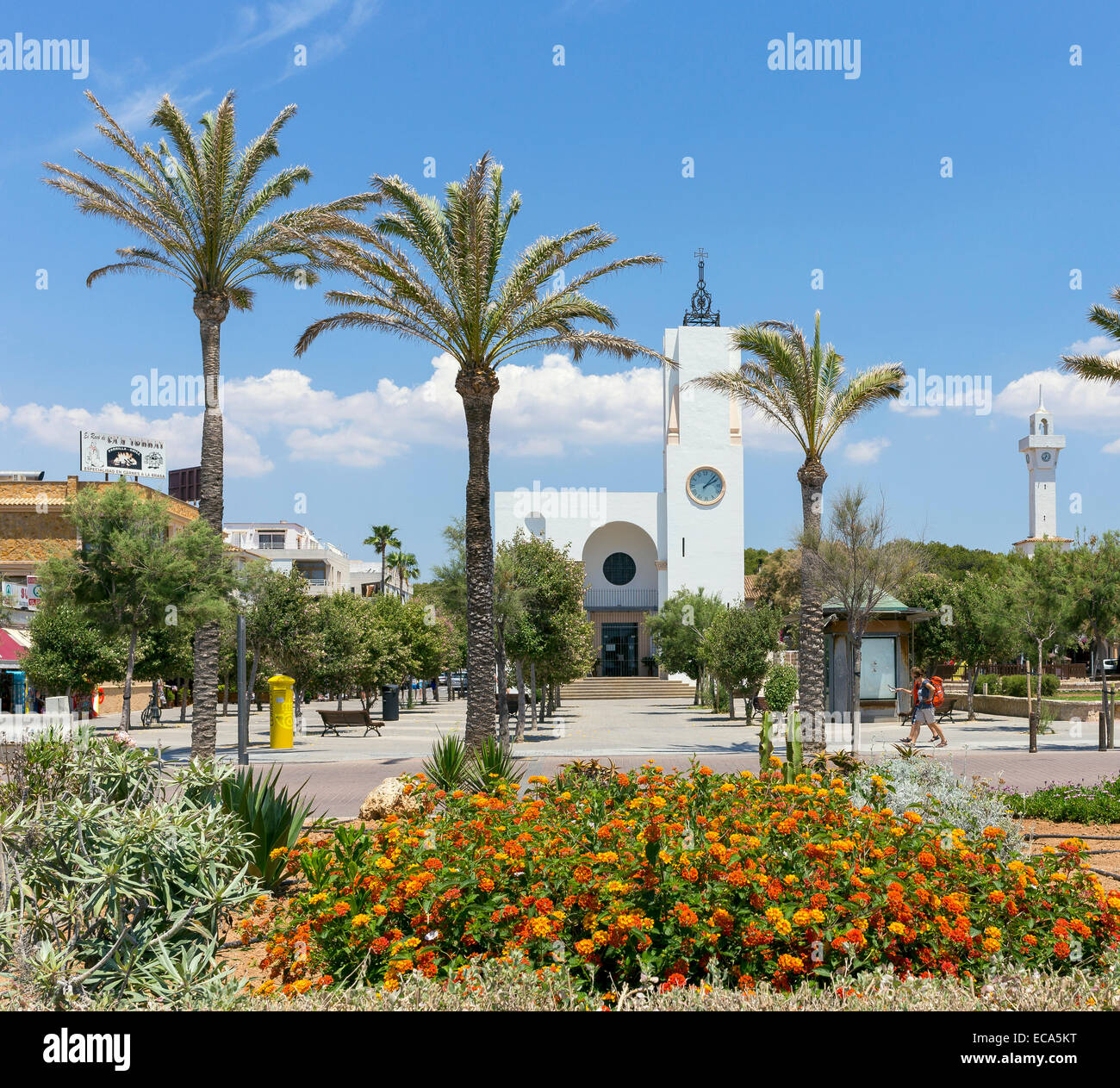 Kirche an der Playa de Palma, Bucht von Palma, Mallorca, Balearen, Spanien Stockfoto