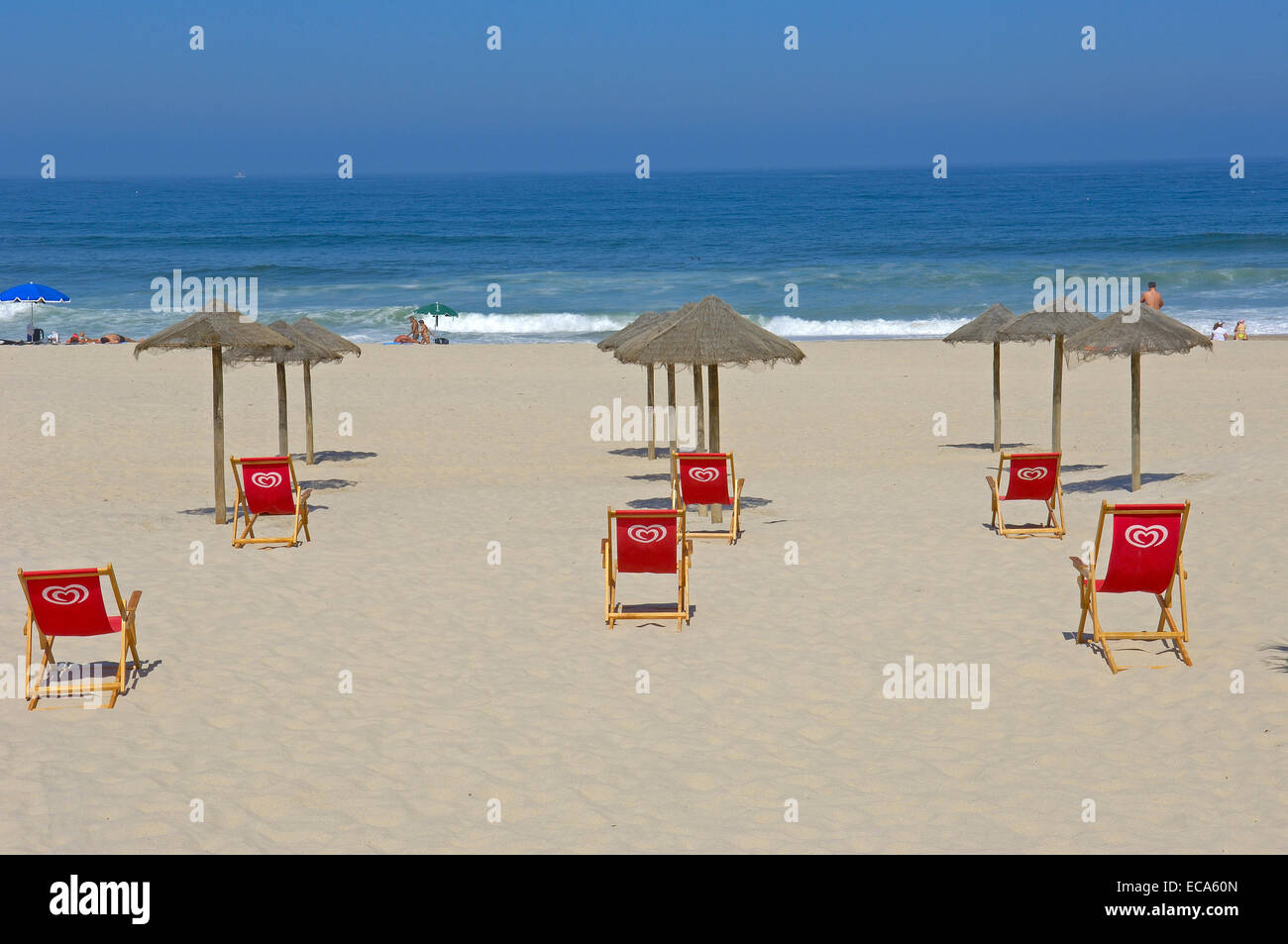 Costa Nova Strand, Aveiro, Beiras Region, Portugal, Europa Stockfoto