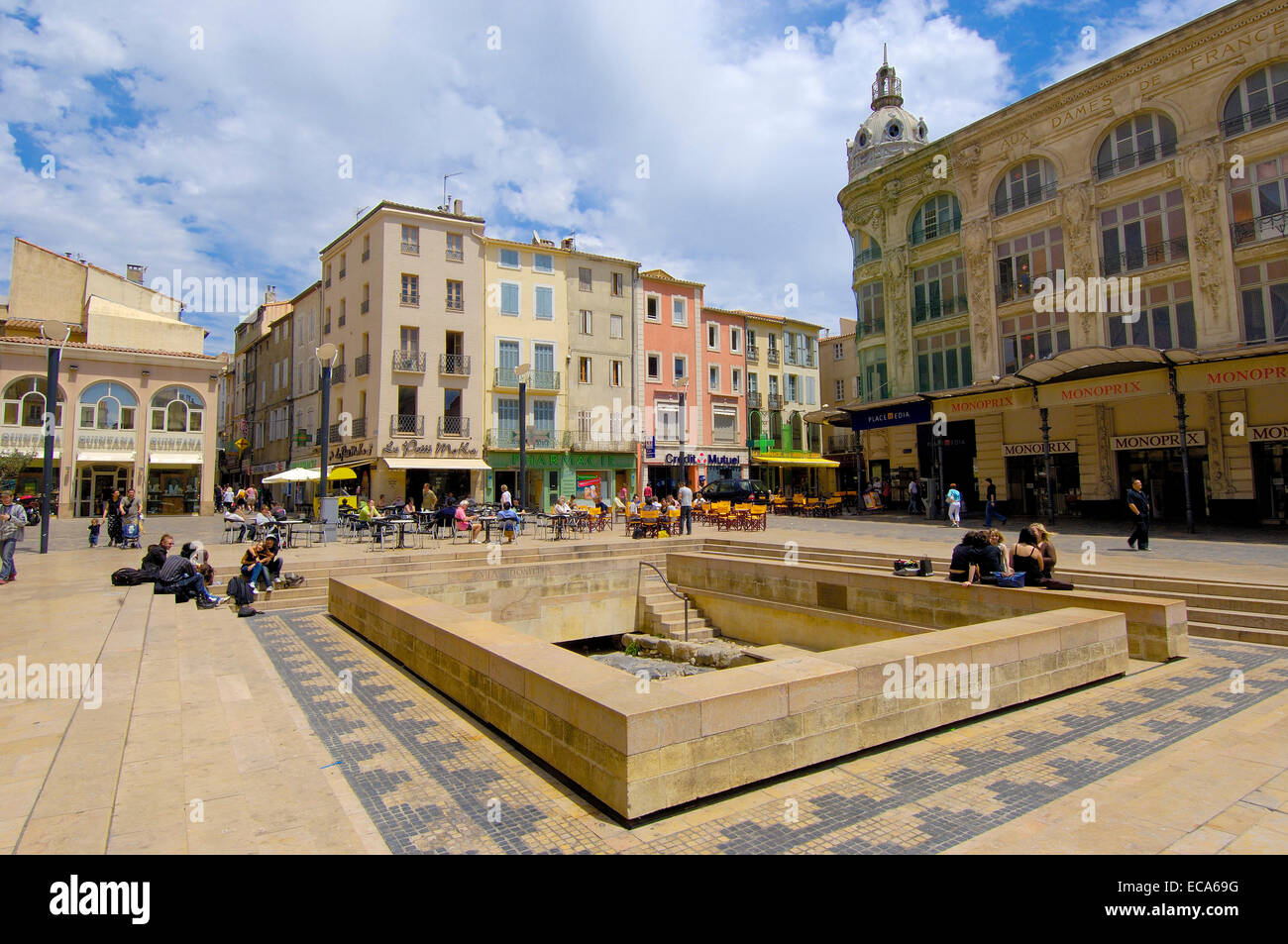 Via Domitia, Hôtel de Ville Quadrat, Narbonne, Aude, Languedoc-Roussillon, Frankreich, Europa Stockfoto