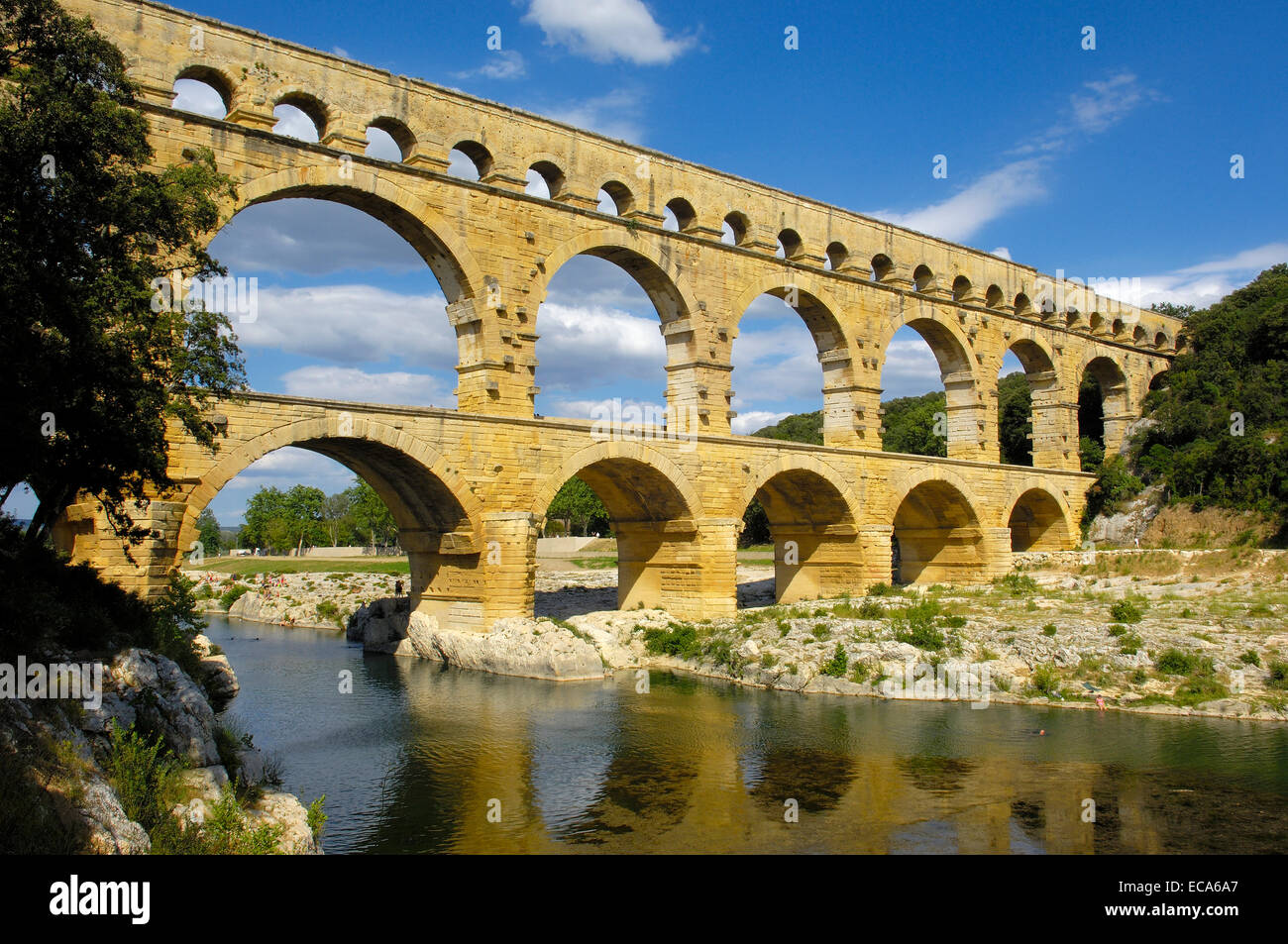 Pont du Gard, römische Aquädukt, Departement Gard, Provence, Frankreich Stockfoto