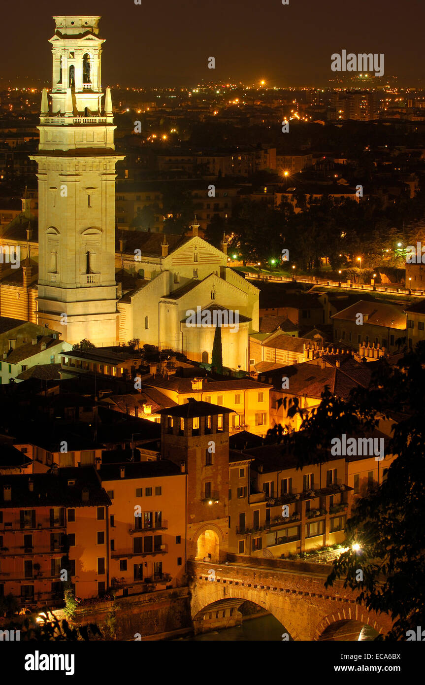 Dom, Kathedrale bei Nacht, Verona, Veneto, Italien, Europa Stockfoto