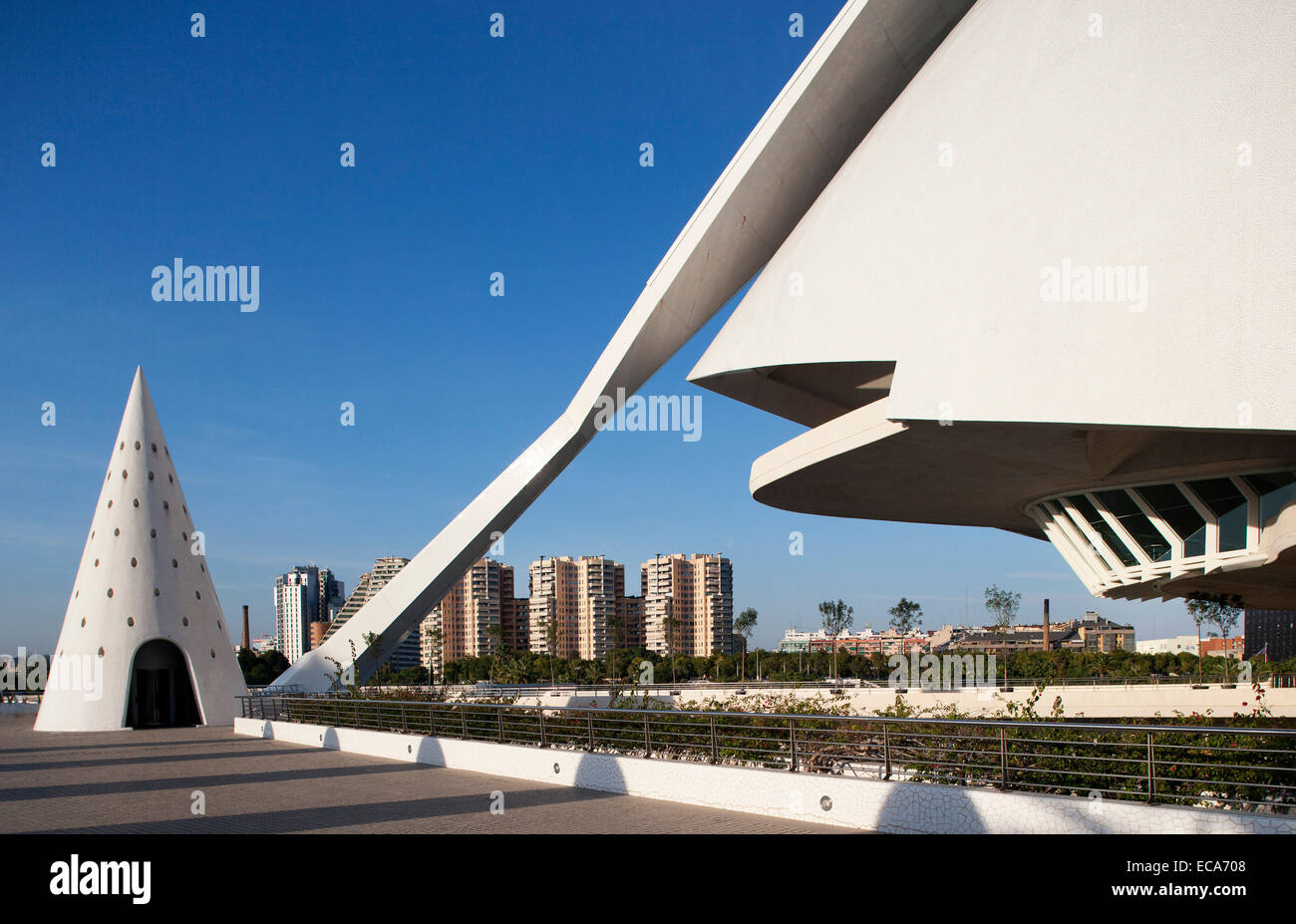 Palau de Les Arts Reina Sofia Konzertsaal, Ciudad de Las Artes y Las Ciencias, Valencia, Spanien Stockfoto