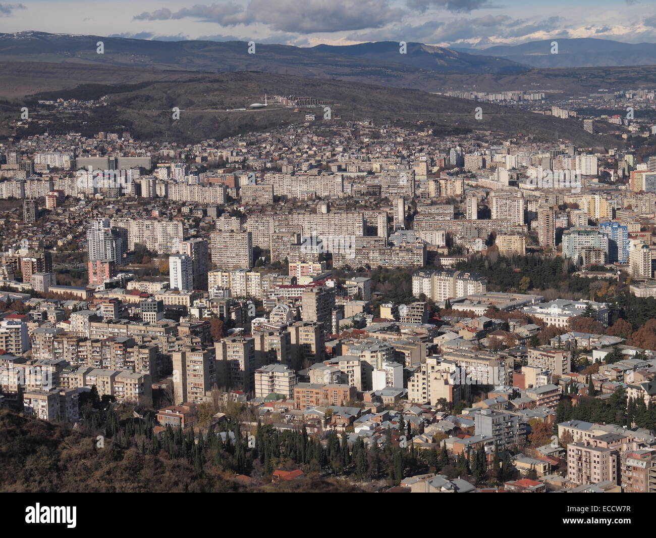 Blick vom Berg Mtazminda in Tiflis (Georgien) Stockfoto