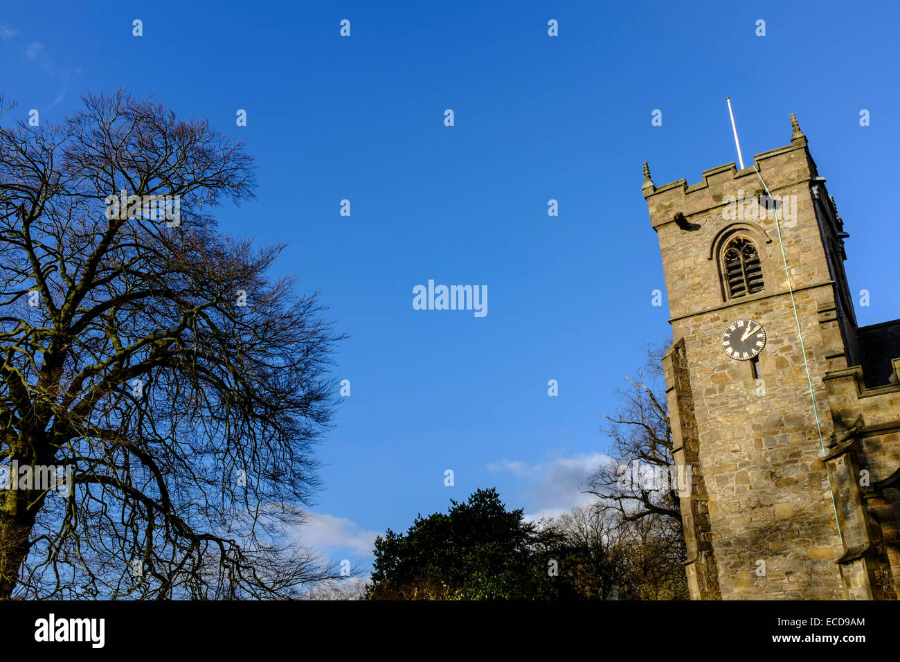 St Leonards Church in Ribble Valley Village von Downham in Lancashire. Stockfoto