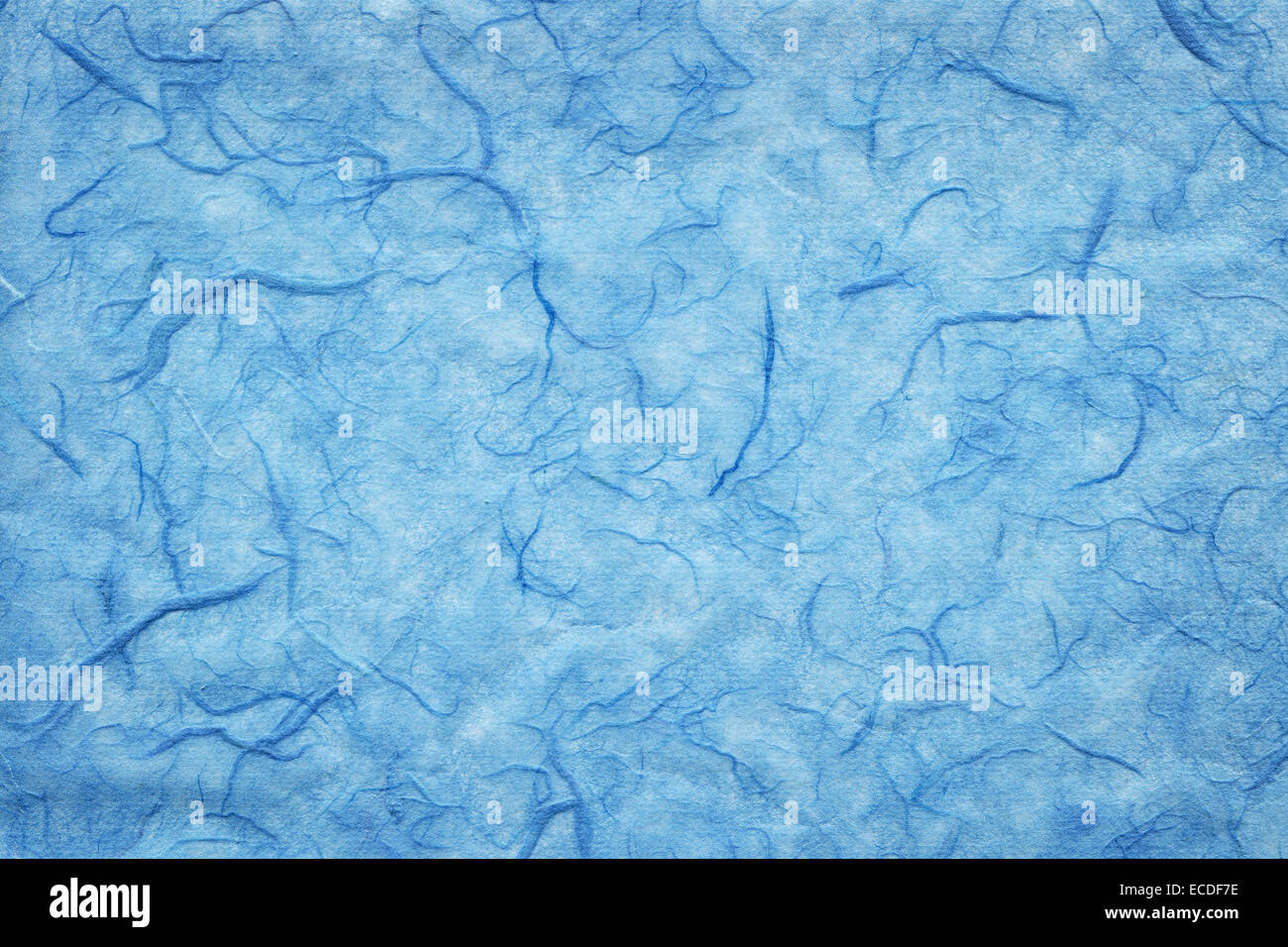 Blaues handgeschöpftes Papier Textur, hohe Auflösung Stockfoto
