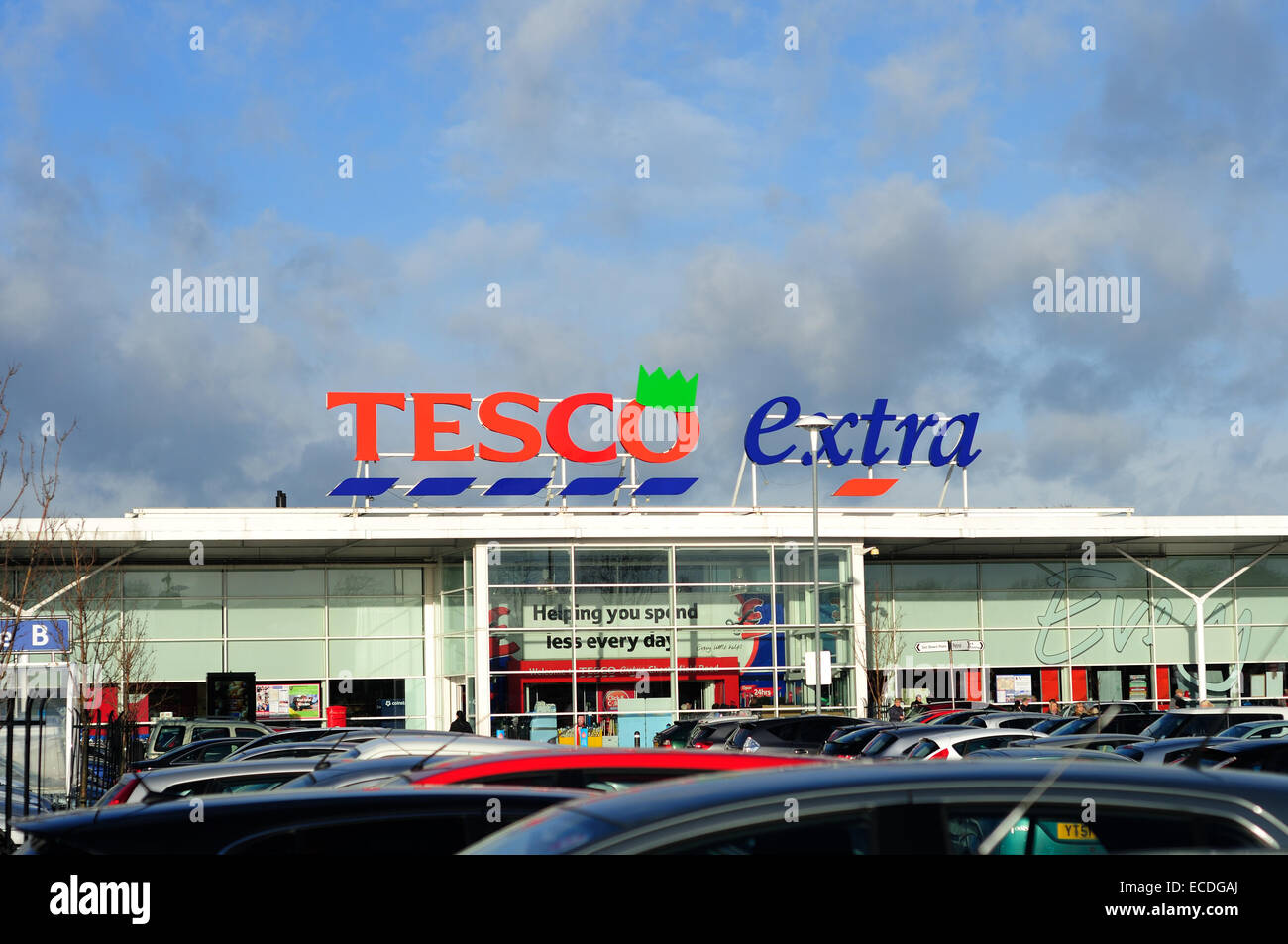 Tesco Extra. Stockfoto