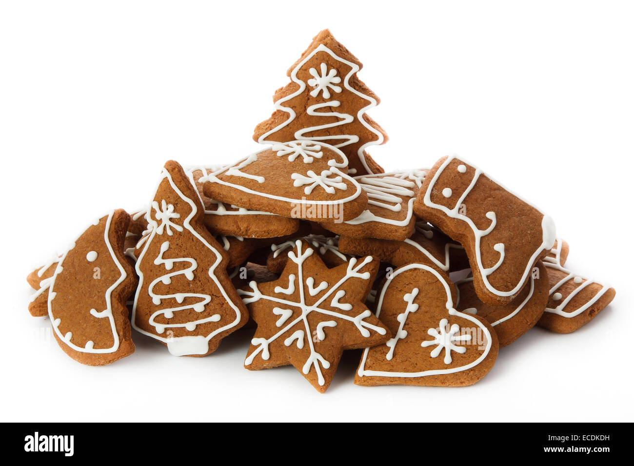 Hausgemachte Weihnachtskekse - Lebkuchen Stockfoto