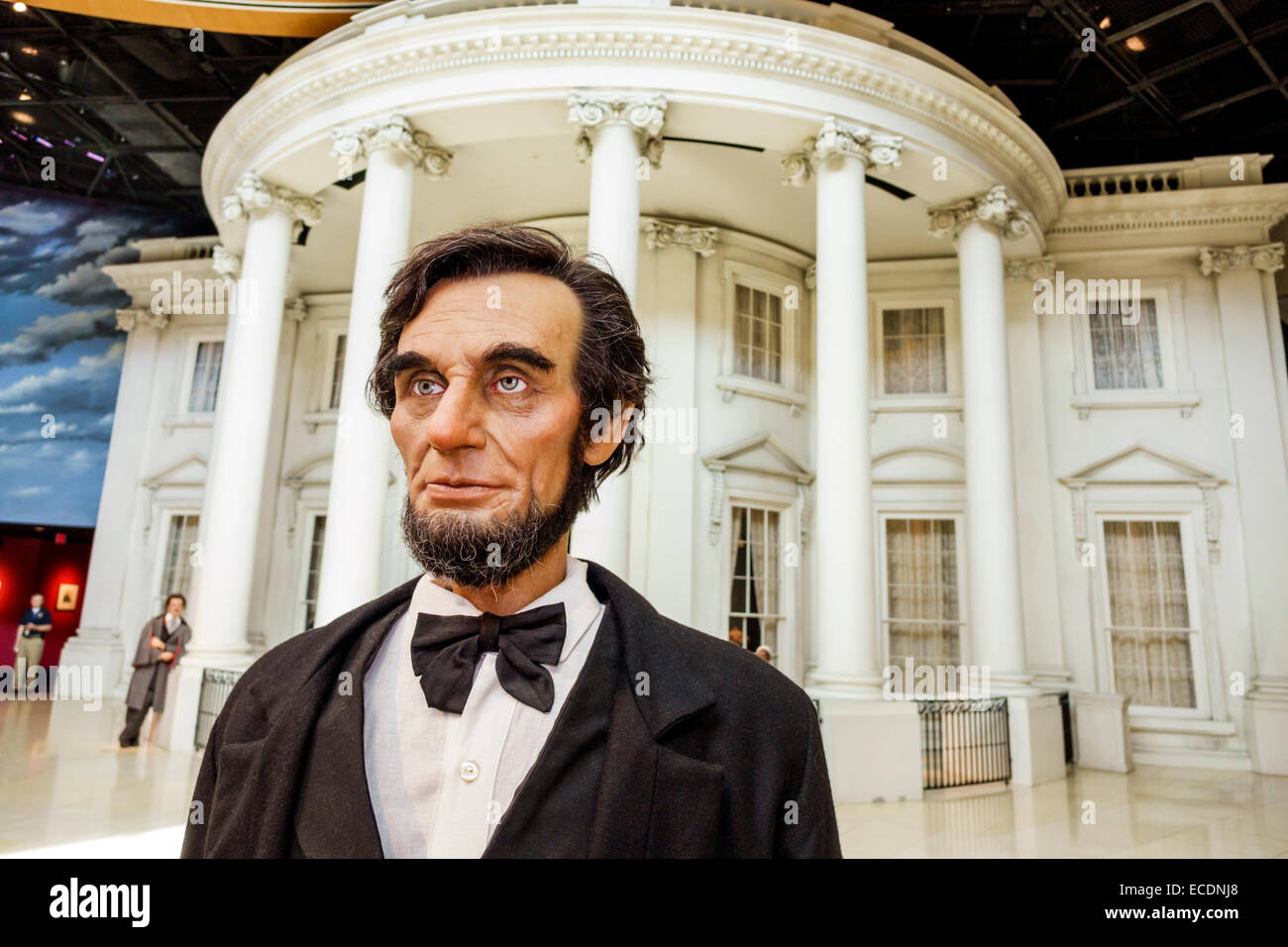 Springfield Illinois, Abraham Lincoln Presidential Museum, innen, lebensgroße lebensgroße Statue, das Weiße Haus, IL140903079 Stockfoto