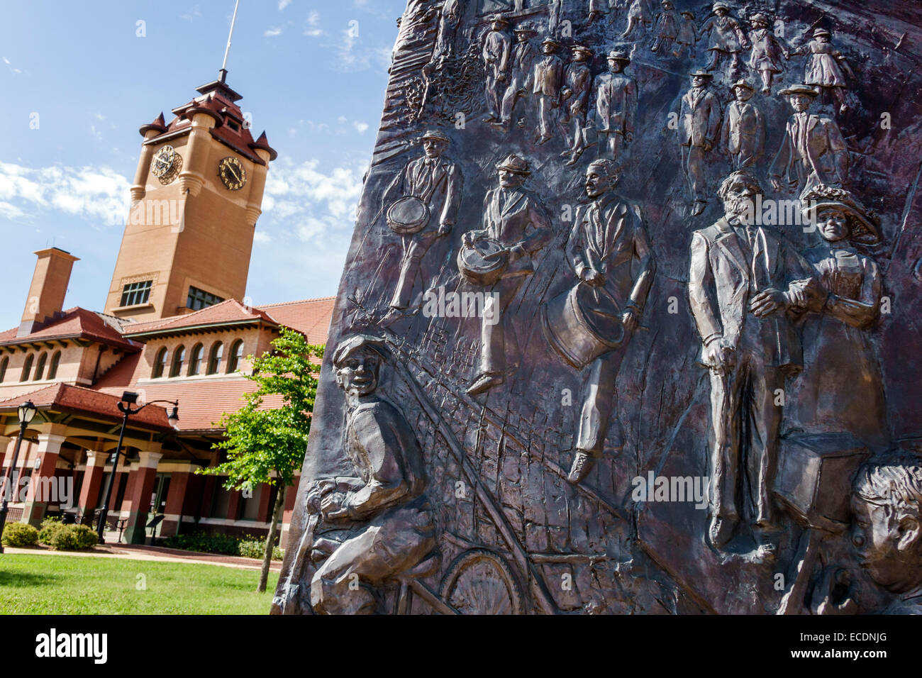 Springfield Illinois, Union Square Park, Union Station Visitors Center & Park, Skulptur, IL140903088 Stockfoto