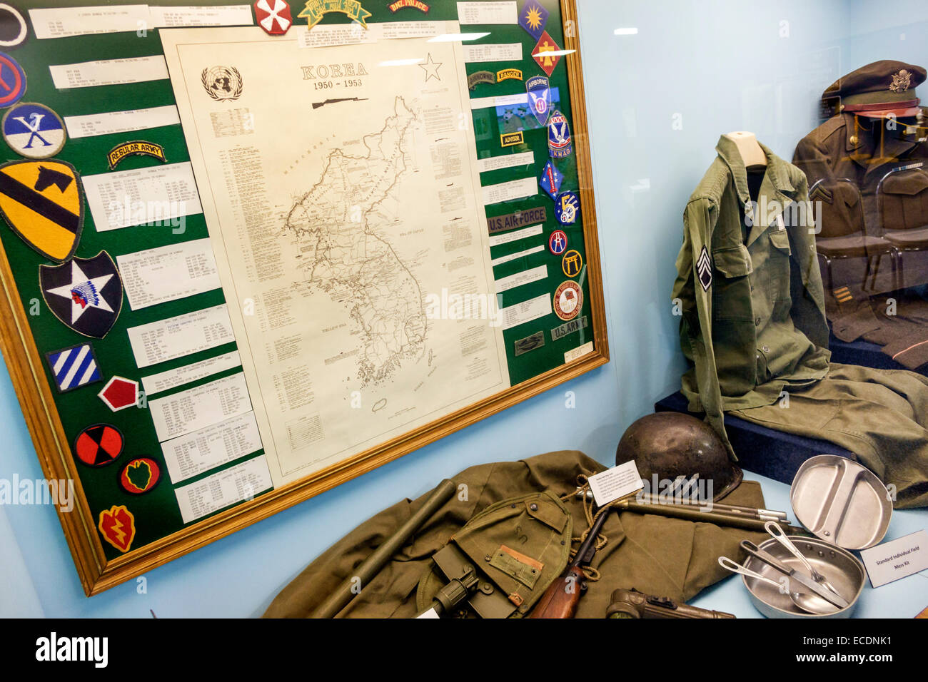 Springfield Illinois, Old State Capitol Plaza, Koreanisches Kriegsveteran National Museum & Bibliothek, Innenbereich, Ausstellungsausstellung collectionIL140903103 Stockfoto