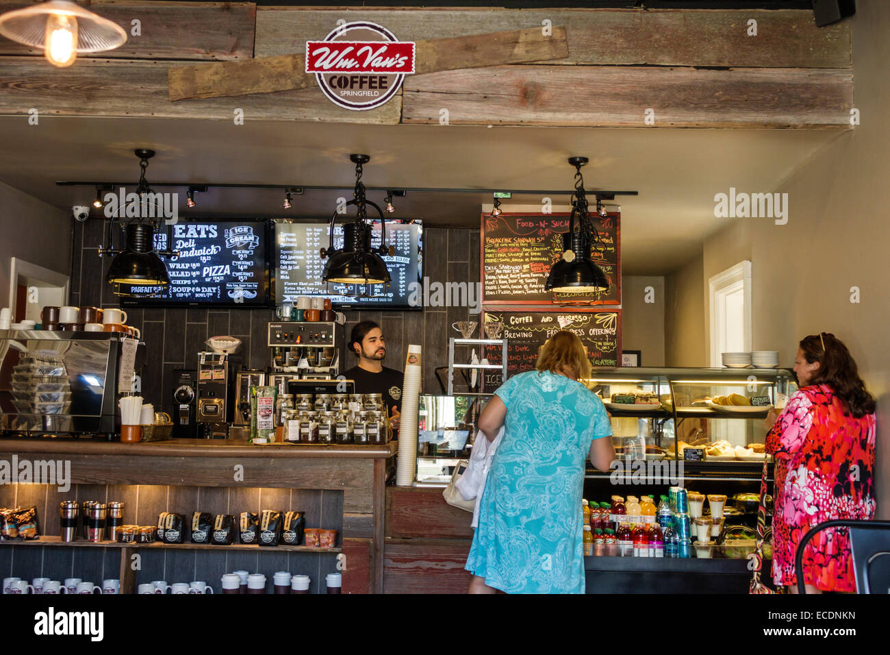 Springfield Illinois, Van's Coffee House, innen, Cafe, Schalter, Kunden, Besucher reisen Reise touristischer Tourismus Wahrzeichen Cultu Stockfoto