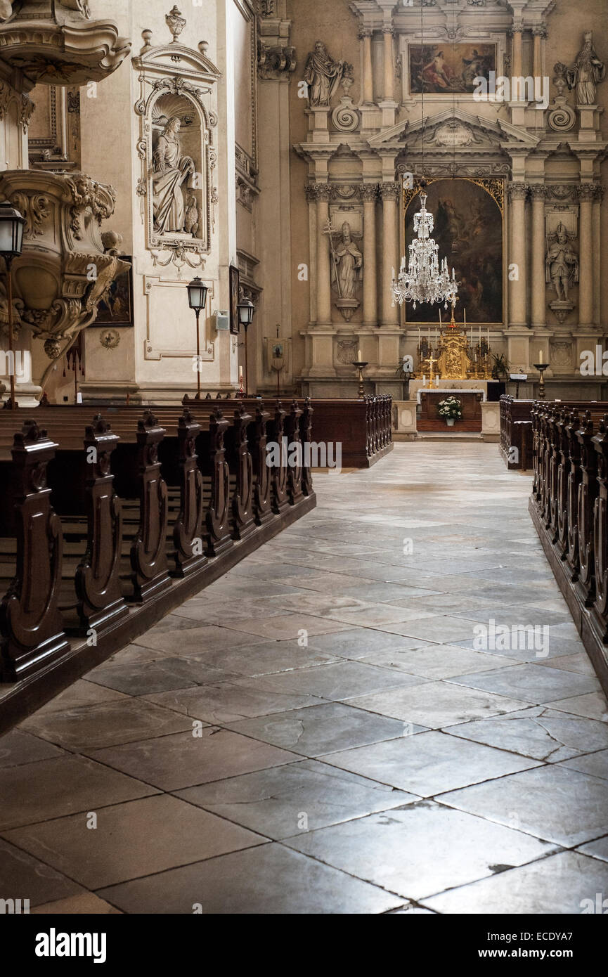 Innere des Lichtenstein Palast der Familie Kirche, Barock-Stil, der UNESCO, Valtice, Tschechisch Stockfoto Innere des Lichtenstein Palast der Familie Kirche, Barock-Stil, der UNESCO, Valtice, Tschechisch Stockfoto