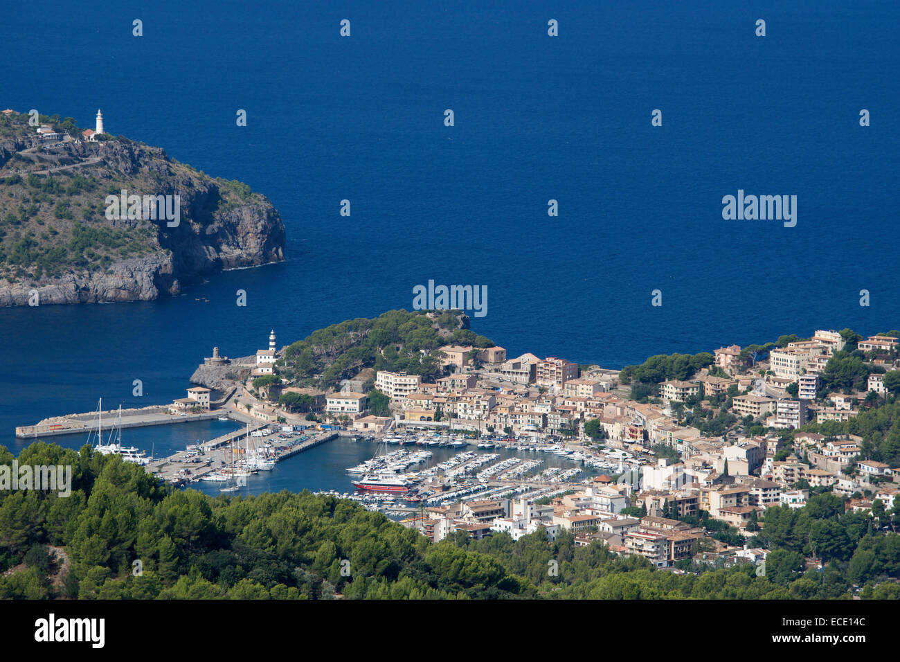 Luftaufnahme von Port de Soller Mallorca Spanien Stockfoto