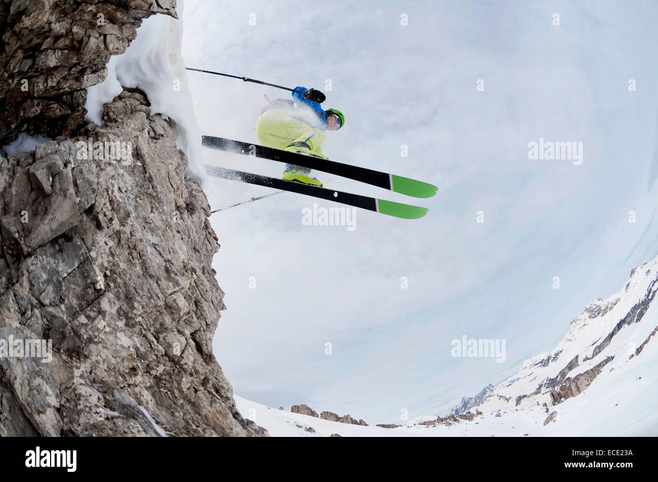 Mann, Abfahrt, Santa Cristina Valgardena, Alto Adige, Italien Stockfoto