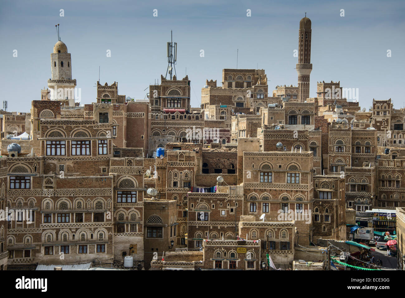 Die Altstadt von der UNESCO World Heritage Site, Sana'a, Sana'a, Jemen Stockfoto