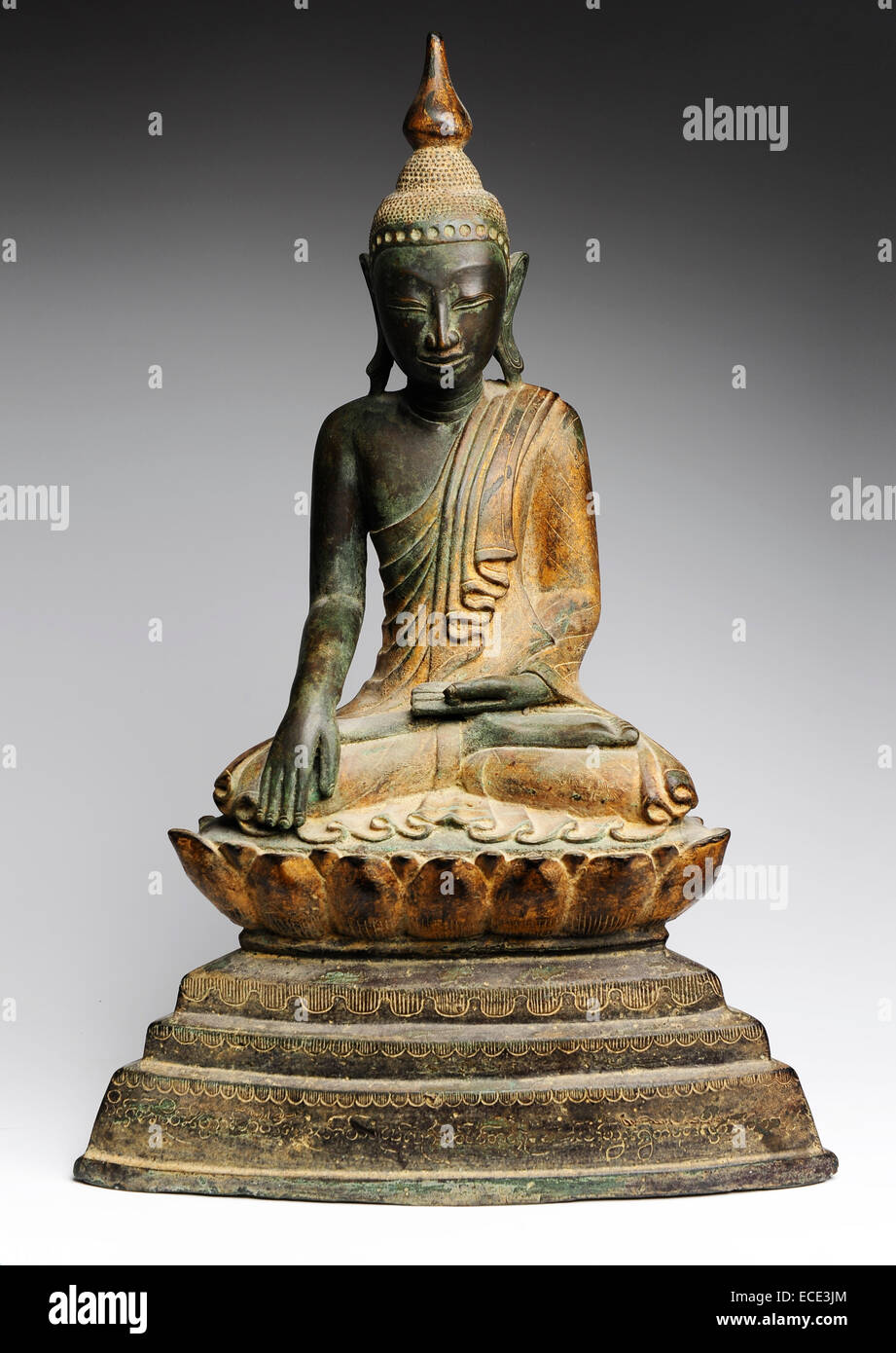 Antike Buddha Skulptur, Bronze, aus Myanmar Stockfoto